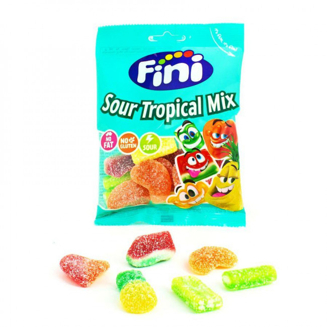 Ζαχαρωτά Ζελεδάκια Fini Sour Tropical Mix (90gr)