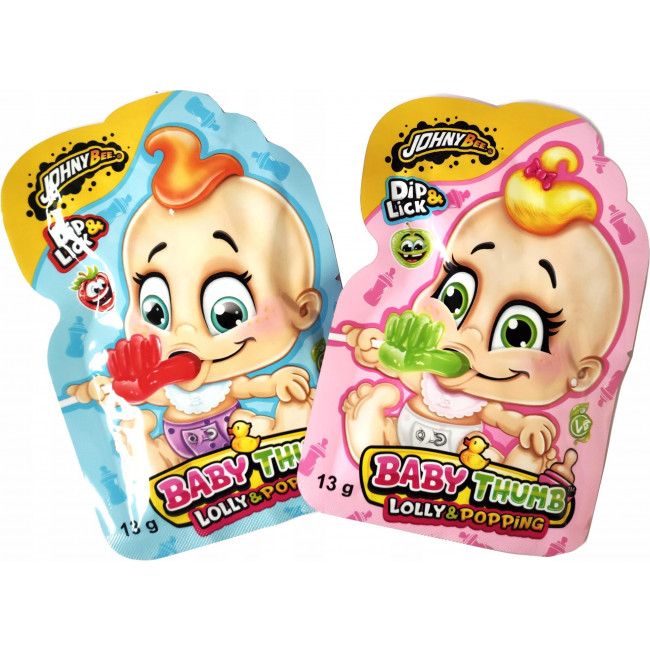 Γλειφιτζούρι Baby Thumb Johny Bee Με Καραμελόσκονη Για Να Βουτάς (13gr) (36τμχ)