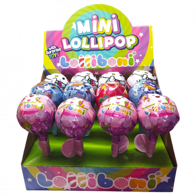 Γλειφιτζούρι Mini Lollipop Surprise με εκπλήξεις Lolliboni (8gr) (12τμχ)