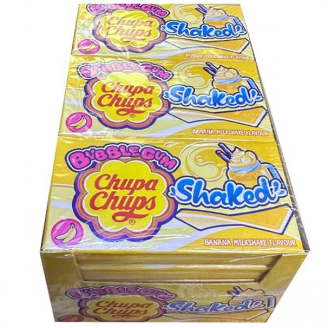 Τσίχλα Chupa Chups Shaked Bubblegum Banana Milkshake (30gr) (18τμχ)