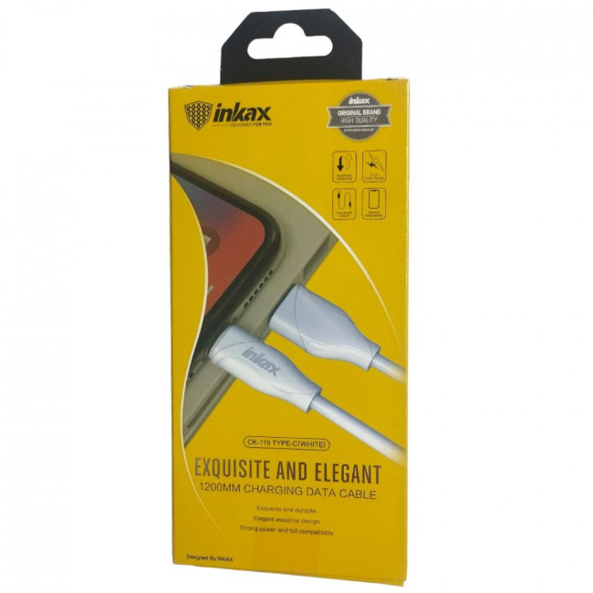 Καλώδιο Φόρτισης Λευκό USB σε Type C 2.4A 1.2m Inkax (CK-119) (1τμχ)