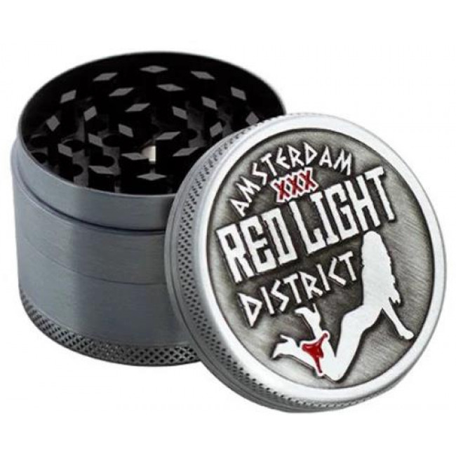 Τρίφτης Καπνού Amsterdam Red Light 4 Part Zinc Grinder 50mm (DG424-5) (1τμχ)