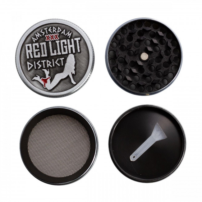 Τρίφτης Καπνού Amsterdam Red Light 4 Part Zinc Grinder 50mm (DG424-5) (1τμχ)