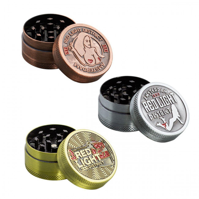 Τρίφτης Καπνού Amsterdam Red Light 4 Part Zinc Grinder 50mm (DG424-5) (1τμχ)
