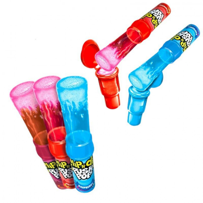 Γλειφιτζούρι Push Pop Flip N΄Dip (25gr) (12τμχ)