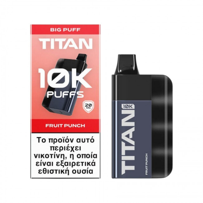 Ηλεκτρονικό Τσιγάρο Επαναφορτιζόμενο TITAN 10K Puffs Fruit Punch 8x2ml 20mg