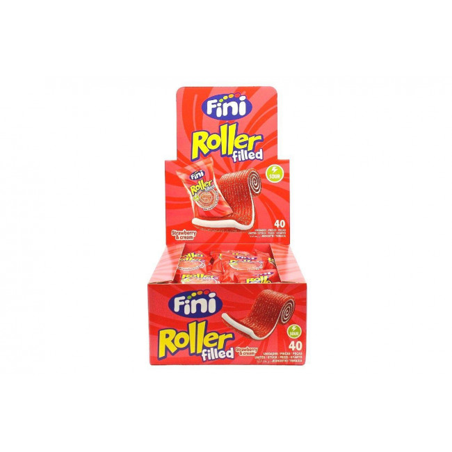 Ζαχαρωτά Fini Roller Filled Φράουλα Γεμιστό με Κρέμα (20gr) (1τμχ)