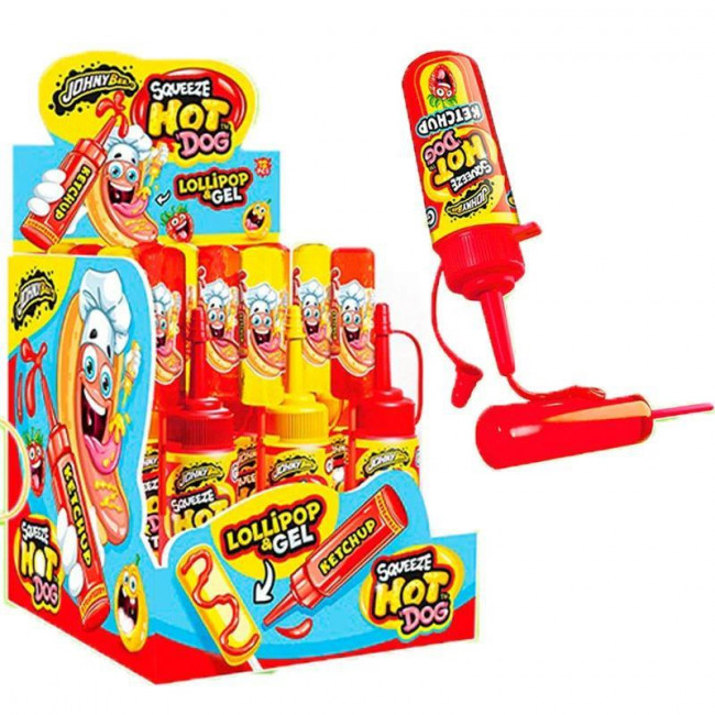 Γλειφιτζούρι Hot Dog Squeeze Johny Bee (80gr) (12τμχ)
