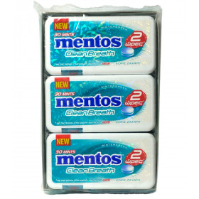 Καραμέλες Mentos Clean Breath 2hrs Wintergreen (21gr) (12τμχ)