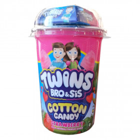 Μαλλί της Γριάς Φράουλα Twins Bro & Sis Cotton Candy με έκπληξη (20gr) (1τμχ)