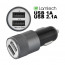 Φορτιστής Αυτοκινήτου Μαύρος Μεταλλικός Lamtech Για Κινητά 2 Θύρες USB Συνολικής Έντασης 2.1A (LAM081741)