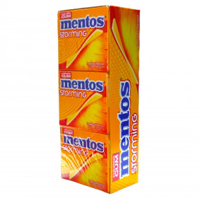 Τσίχλες Mentos Storming Tropical Fruits Box (33gr) (12τμχ)